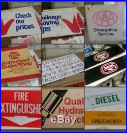 10 Vintage Gas Station, Oil, Auto Signs Lot Tires, Gas, Oil and More