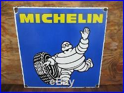 18x18 vintage 1970 Michelin Tires from France Porcelain Sign in Excellent cond