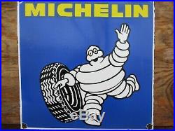 18x18 vintage 1970 Michelin Tires from France Porcelain Sign in Excellent cond