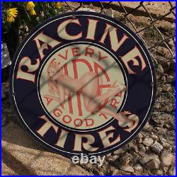 1930 Vintage OLD Racine Rubber Tires Company RARE Porcelain Enamel Sign