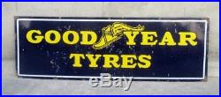 1930 Vintage Original Good Year Tyre Oil Gas Station Enamel Porcelain Sign Board