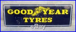 1930 Vintage Original Good Year Tyre Oil Gas Station Enamel Porcelain Sign Board