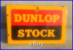 1930's Vintage Old Dunlop Stock Tyre Both Side Ad Porcelain Enamel Sign Board