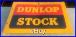 1930's Vintage Old Dunlop Stock Tyre Both Side Ad Porcelain Enamel Sign Board