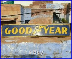 1940's Old Vintage Rare Goodyear Tire Ad Porcelain Enamel Sign Board Collectible