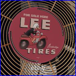 1943 Vintage Lee Tires And Rubber Company Porcelain Enamel Sign