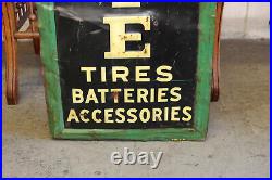1946 Original Vtg Gillette Tires Sign Batteries Advertising Gas Station Oil 61