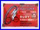 1950-Vintage-Old-Rare-Ruby-Delux-Super-Tyre-Tube-Ad-Enamel-Porcelain-Sign-Board-01-lpw