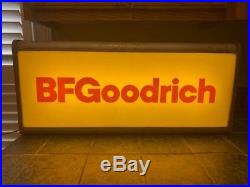 1950's Vintage BFGoodrich Lighted Tire Sign Red Letters Advertising B F Goodrich