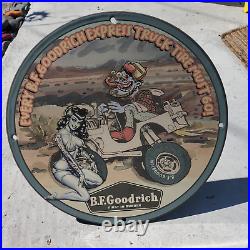 1956 Vintage Style B. F. Goodrich Rubber Tire Fantasy Porcelain Enamel Sign