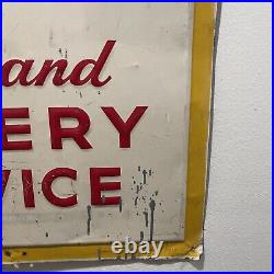 1957 Goodyear Tires & Battery Service Metal Sign 36 X 35-1/2 Vintage