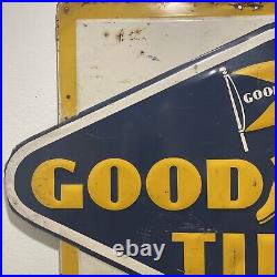 1957 Goodyear Tires & Battery Service Metal Sign 36 X 35-1/2 Vintage