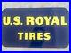 1958-U-S-Royal-Tires-Metal-Sign-Original-Vintage-Double-Sided-Hanger-20x34-Nice-01-axw