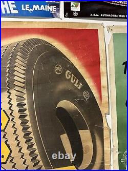 1960s Gulf Tires Vintage Original Advertisement Poster 35x25in