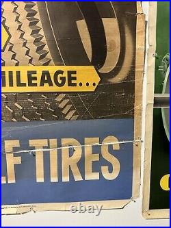 1960s Gulf Tires Vintage Original Advertisement Poster 35x25in