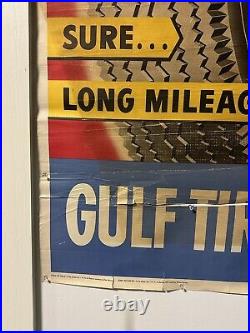 1960s Gulf Tires Vintage Original Advertisement Poster 35x25in