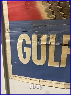 1960s Gulf Tires Vintage Original Advertisement Poster 35x25in