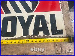 1964 VINTAGE US Royal Tires Enamel Metal Sign Size 33 x 19 Inches Double Sided