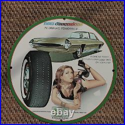 1965 Vintage Kelly Springfield Tires Company Porcelain Enamel Sign