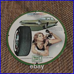 1965 Vintage Kelly Springfield Tires Company Porcelain Enamel Sign