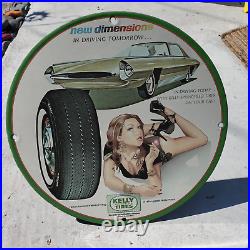 1965 Vintage Style Kelly Springfield Tires Company Fantasy Porcelain Enamel Sign