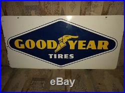 1966 Goodyear Tire Sign Original Rare Vintage Two Sided