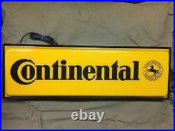 1970's, 1980's Vintage Continental Tire orig. Double sided lighted dealer sign
