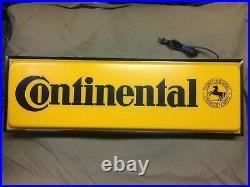1970's, 1980's Vintage Continental Tire orig. Double sided lighted dealer sign