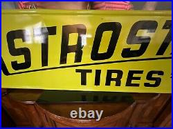 1973 Rare Vintage Astrostar Tires 5 Ft. Embossed Edge Steel Sign