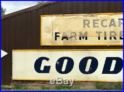 2 HUGE 30' Long Vintage ORIGINAL 1956 GOODYEAR FARM TIRE Signs Gas Oil Hanger