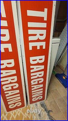 2 VTG TIRE BARGAINS Double Sided Signs Old Signs