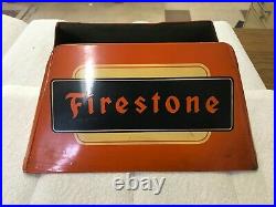 (2) Vintage Firestone Tire Stands Gas Station Dealer Display Stand Sign