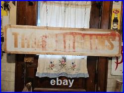 2-vintage Original Antique Gas Oil General Store Large Metal Sign Nice Condition