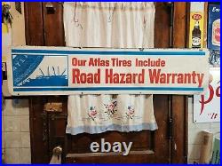 2-vintage Original Antique Gas Oil General Store Large Metal Sign Nice Condition