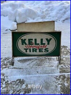 3 Vintage Kelly Tire Stand Rack Signs
