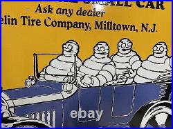 30 Vintage Michelin Porcelain Sign Tire Co Sales Service Car Truck Milltown Nj