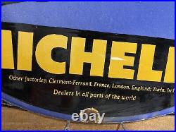 30 Vintage Michelin Porcelain Sign Tire Co Sales Service Car Truck Milltown Nj