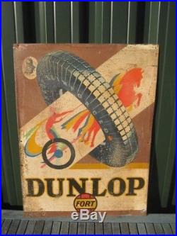 34591 Old Vintage Garage Sign Tin n0t Enamel Dunlop Auto Tire Car tyre Advert