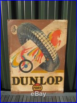 34591 Old Vintage Garage Sign Tin n0t Enamel Dunlop Auto Tire Car tyre Advert