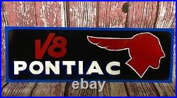 36 PONTIAC VINTAGE style Hand Painted Metal SIGN CAR AUTO OIL GAS SHOP GARAGE