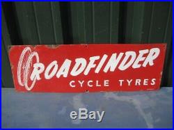 40197 Old Vintage Antique Enamel Sign Garage Bike Shop Bicycle Tires tyres Path