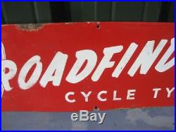 40197 Old Vintage Antique Enamel Sign Garage Bike Shop Bicycle Tires tyres Path