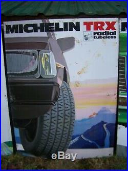 5 Original Vintage Michelin Xza Radial Tire Metal Ad Sign 31 1/2 X 23 1/2