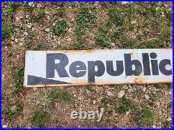 6 Foot Vintage Republic Tires Sign Horizontal 72 X 12