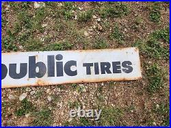 6 Foot Vintage Republic Tires Sign Horizontal 72 X 12