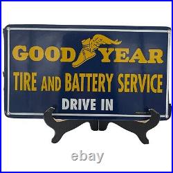 75 Vintage Style Goodyear Tire & Battery Dealer Sign 18x10 Porcelain Sign