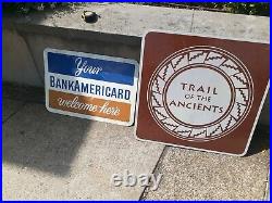 A. M. 49 Vintage B. F. Goodrich Tires Sign Batteries Porcelain Made in USA RARE