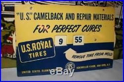 Antique U. S. Royal Tire Sign, Vintage Tire Mold Calendar, Gas Oil Advertising
