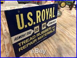 Antique U. S. Royal Tire Sign, Vintage Tire Mold Calendar, Gas Oil Advertising