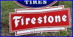 Antique Vintage Old Style Firestone Tires Sign